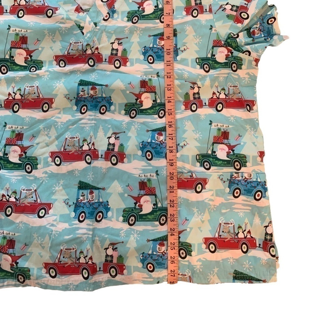 Uniform Advantage Christmas Holiday Santa Scrub Medical Butter Soft Top — image 4 of 6